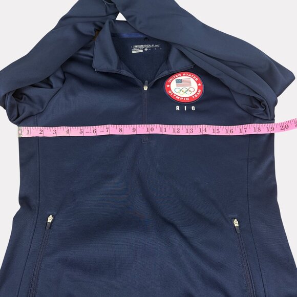 Nike Golf Rio Olympic Team Quarter Zip Pullover Womens Medium Navy Blue - Picture 5 of 9
